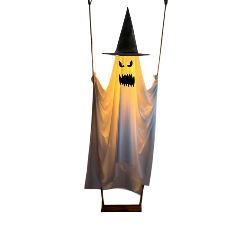🎁 HOT DEAL – Up to 49% OFF 🔥 Halloween Outdoor Hanging Swing Ghost Decoration with String Lights