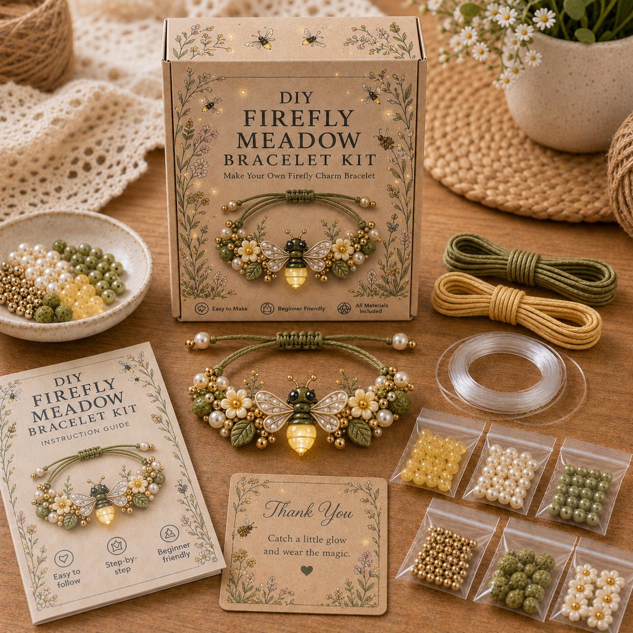 🔥50% Off Last Day - -🦋🌼Enchanted Garden Charm Bracelet DIY Kit Series✨🐝🐞