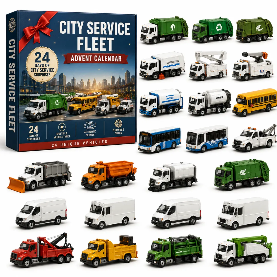 🚜Build the Fleet Collection 24-Day Vehicle Advent Calendar Series Christmas gifts