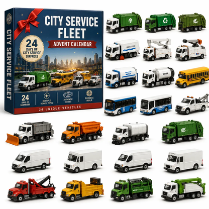 🚜Build the Fleet Collection 24-Day Vehicle Advent Calendar Series Christmas gifts