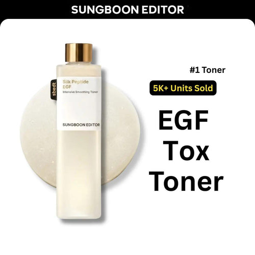 [Sungboon] EGF Tox Toner | Forehead Firming & Wrinkle Care, Iron Out Fine Lines | PDRN & Collagen & NAD+ EGF Complex | EGF Plumping for Forehead, Longevity Anti-Aging Routine | Korean Skincare, K-Beauty