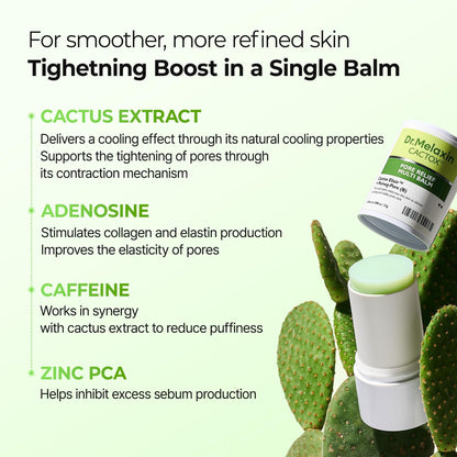 CACTOX PORE RELIEF MULTI BALM with Cactus Cooling Reduce Puffiness & Pore Tightening for Visible Pore Care Skin Repair