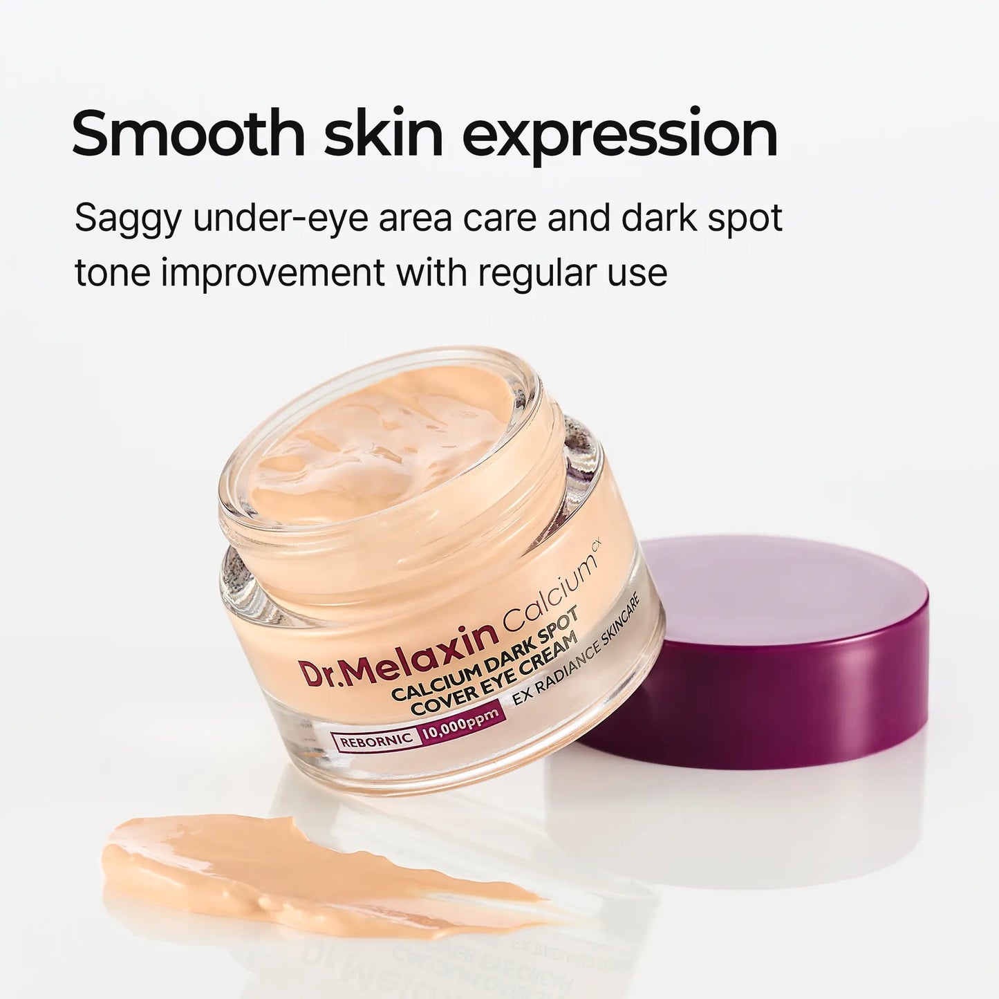 Open jar showing smooth eye cream texture