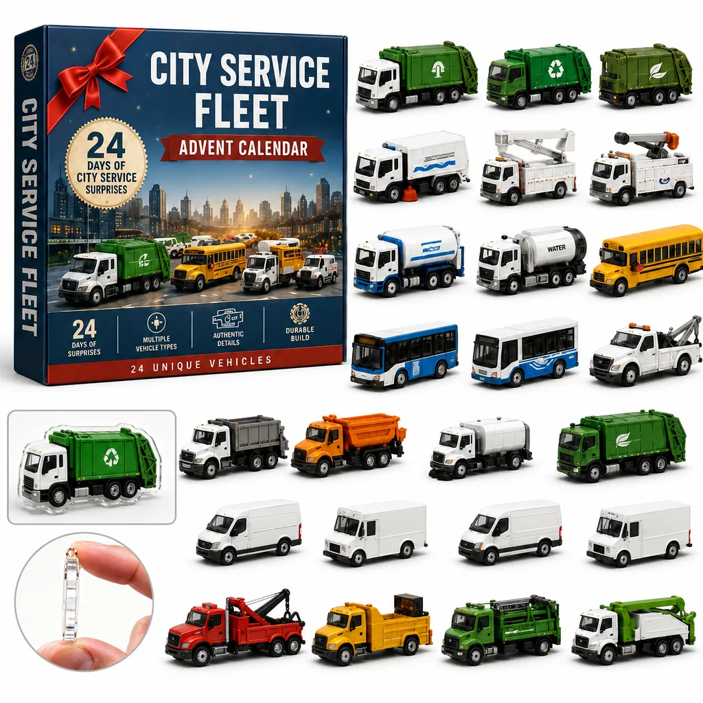 🚜Build the Fleet Collection 24-Day Vehicle Advent Calendar Series Christmas gifts