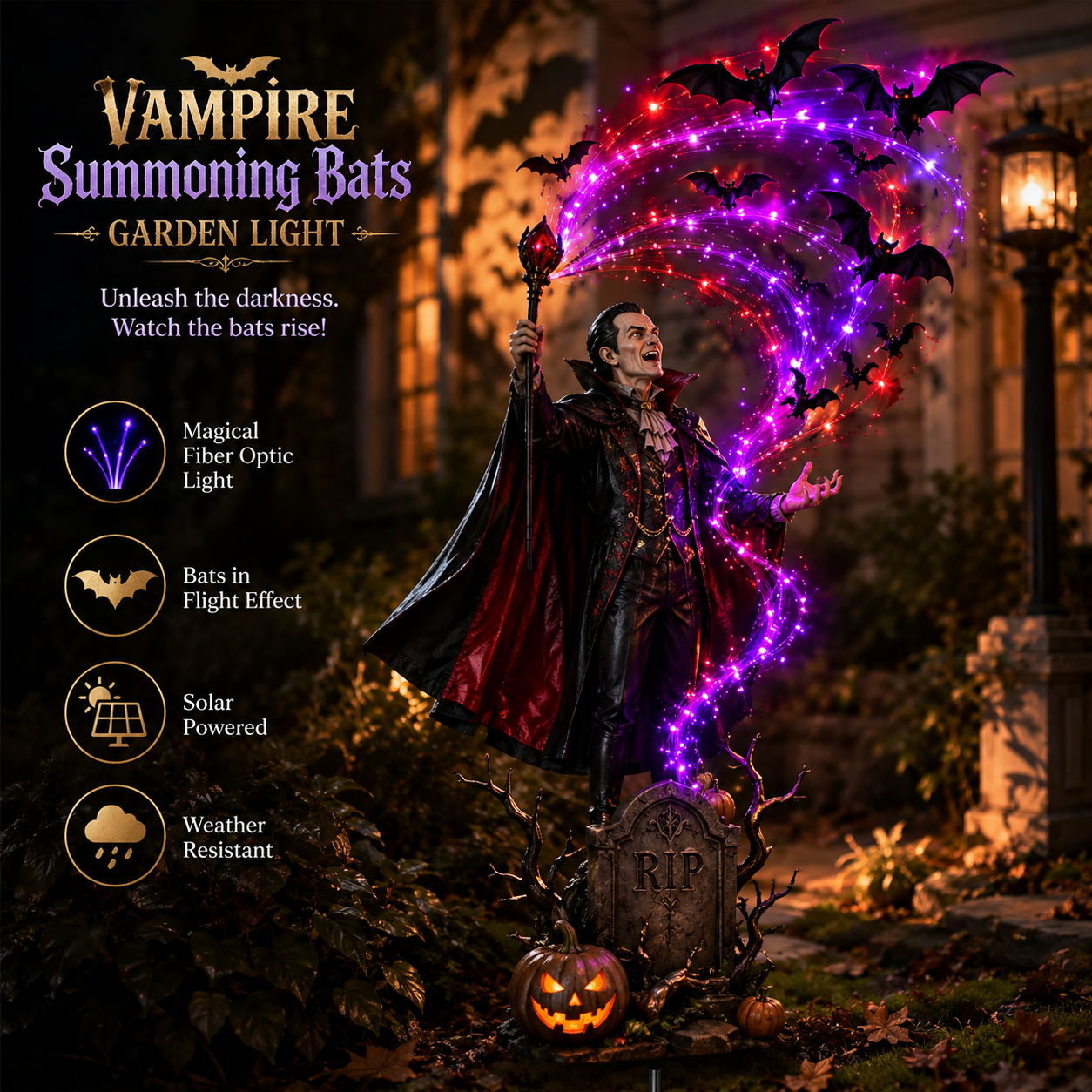 Vampire Summoning Bats garden light
