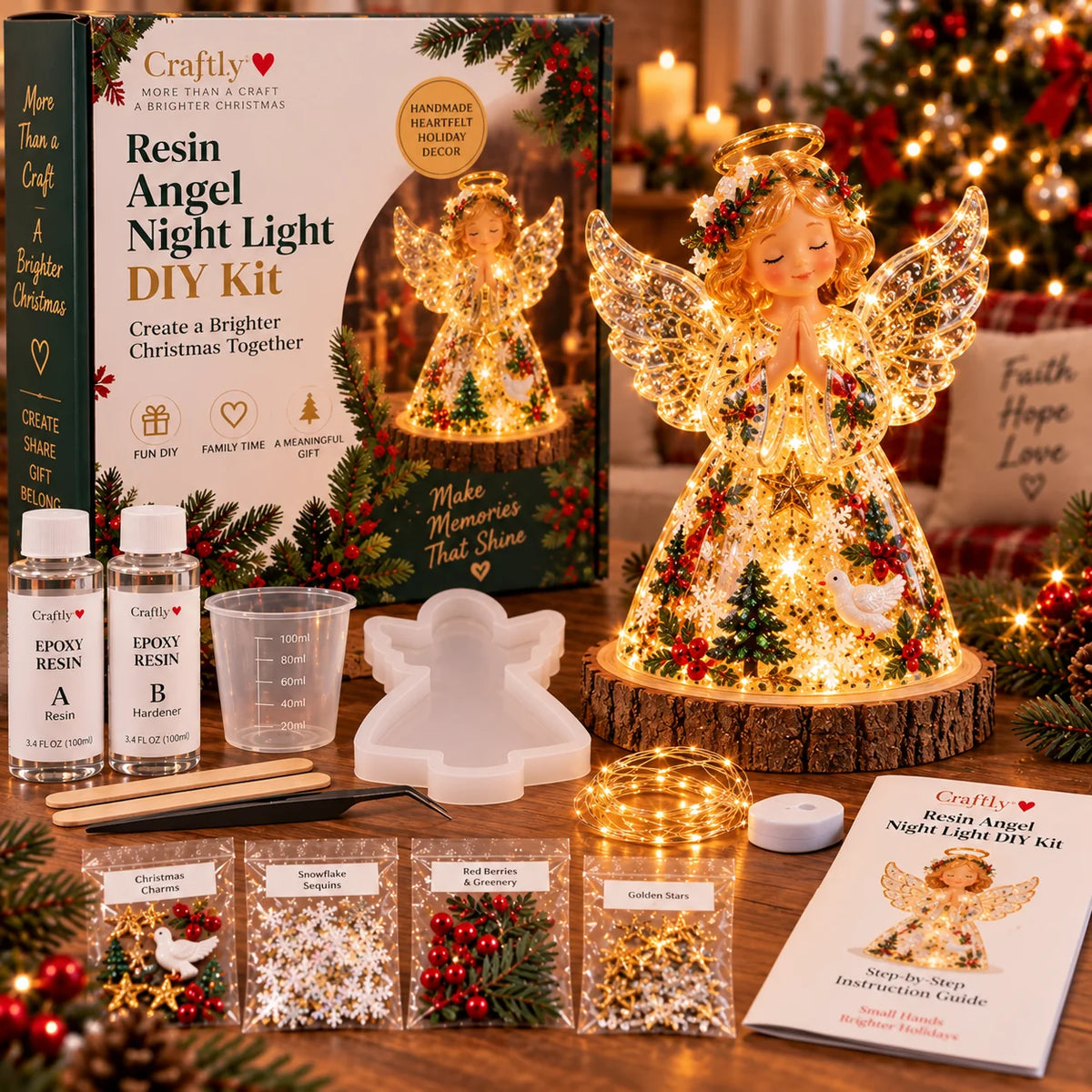 Christmas Angel resin Christmas night light style