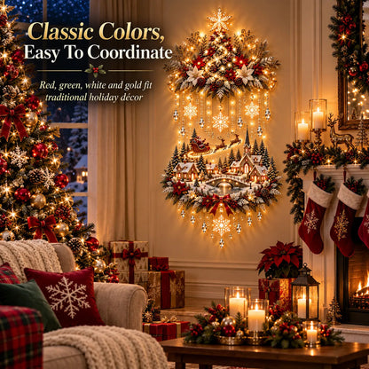 Red green white and gold Christmas wall decoration