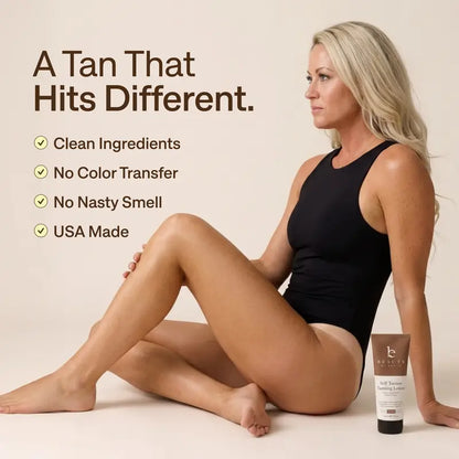 Beauty by Earth self-tanner benefits including clean ingredients, no color transfer and no unpleasant smell