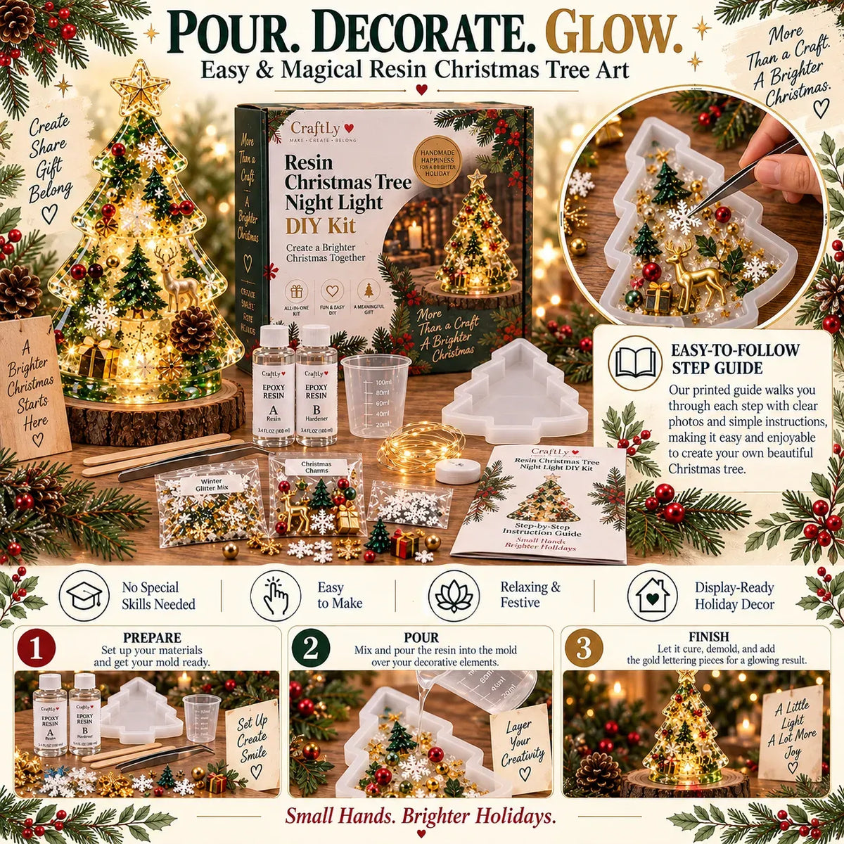 Christmas tree night light crafting preview