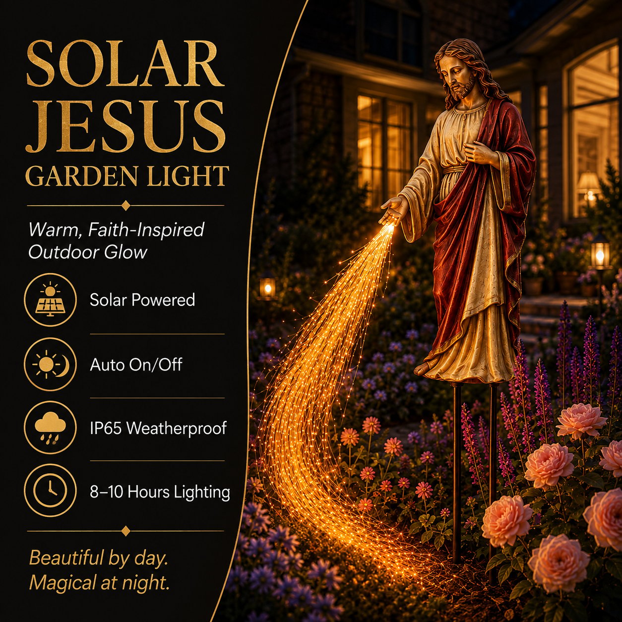 Solar Jesus garden light