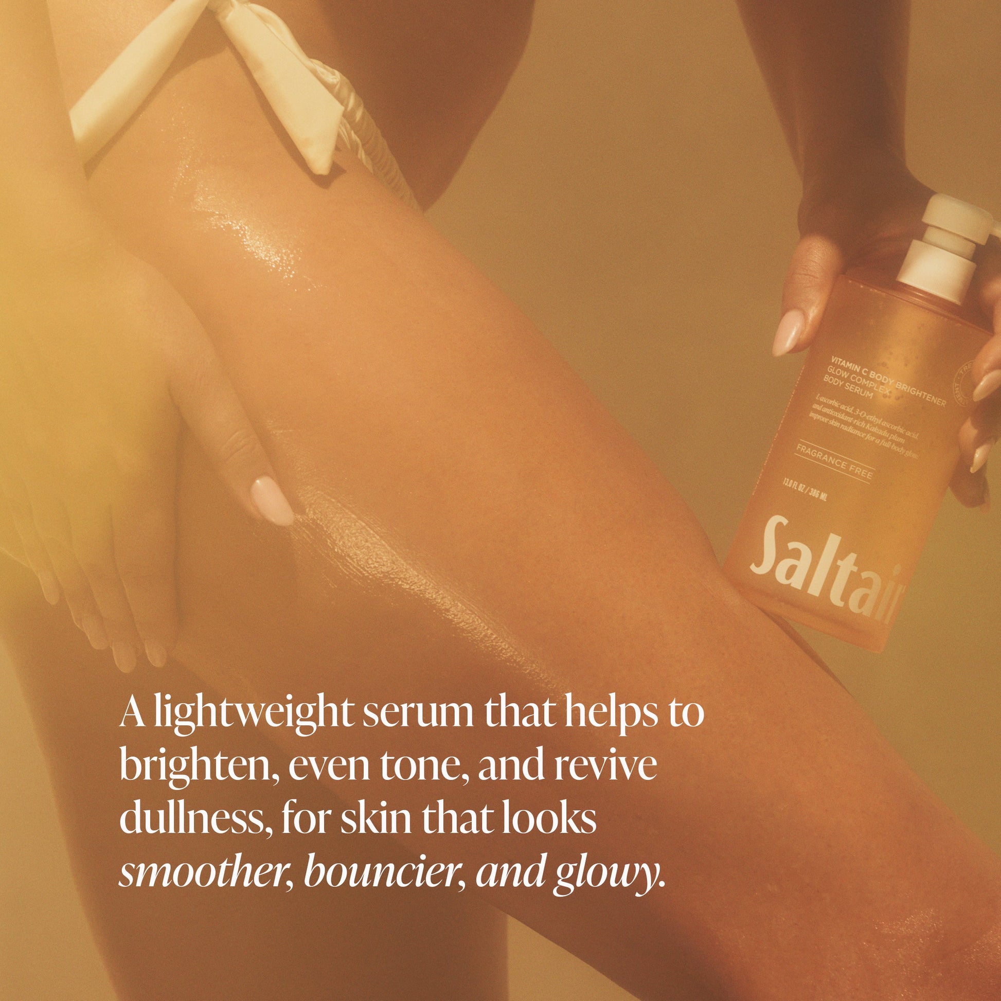 Model applying Saltair Vitamin C Body Serum