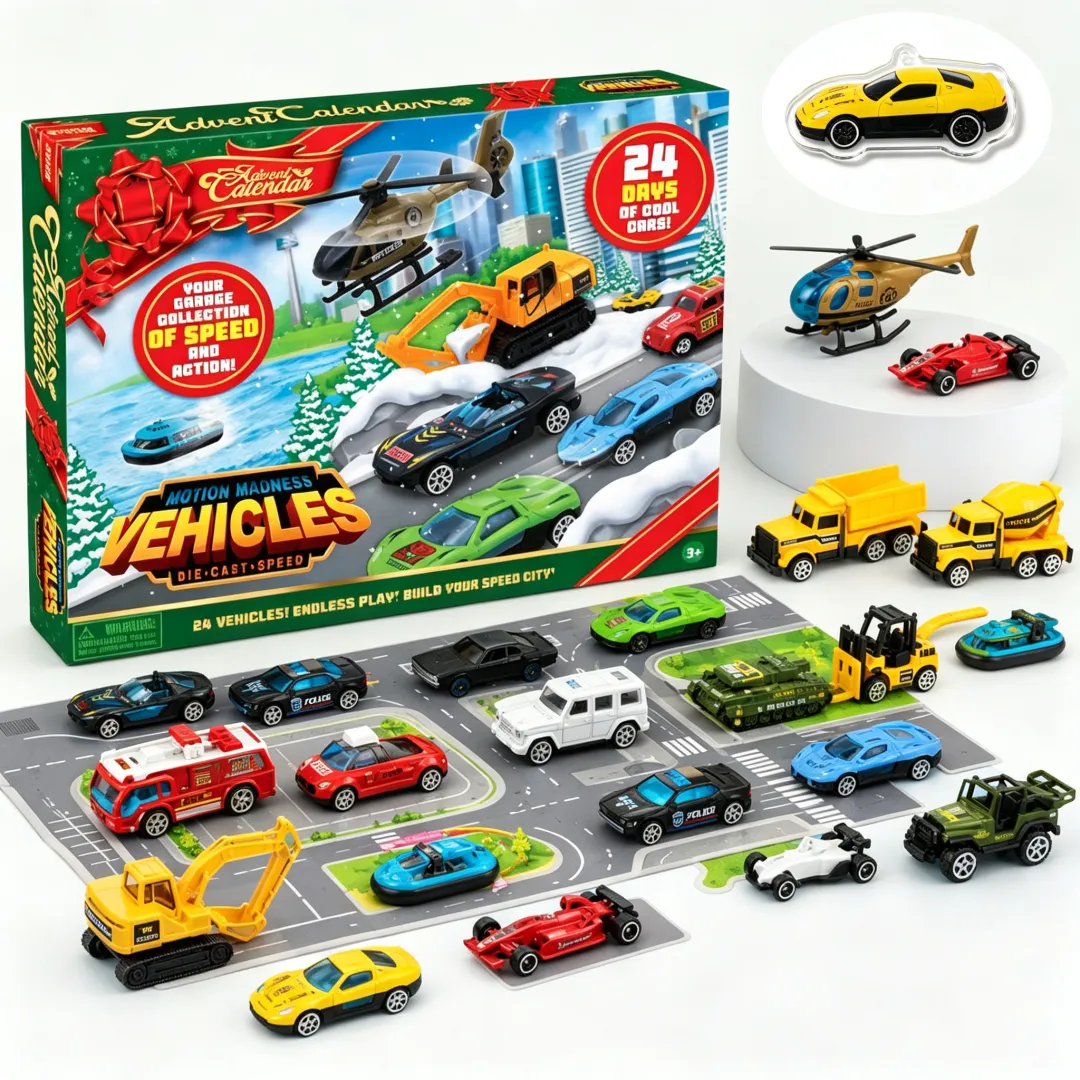 🚜Build the Fleet Collection 24-Day Vehicle Advent Calendar Series Christmas gifts