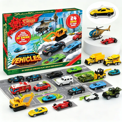 🚜Build the Fleet Collection 24-Day Vehicle Advent Calendar Series Christmas gifts