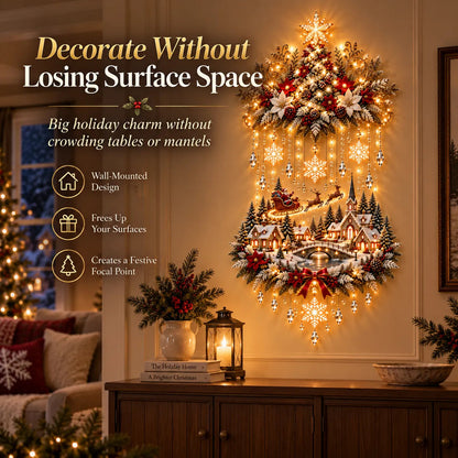 Vertical Christmas wall hanging that keeps surfaces clear