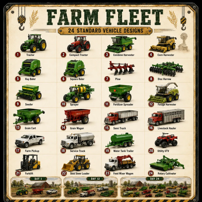 🚜Build the Fleet Collection 24-Day Vehicle Advent Calendar Series Christmas gifts