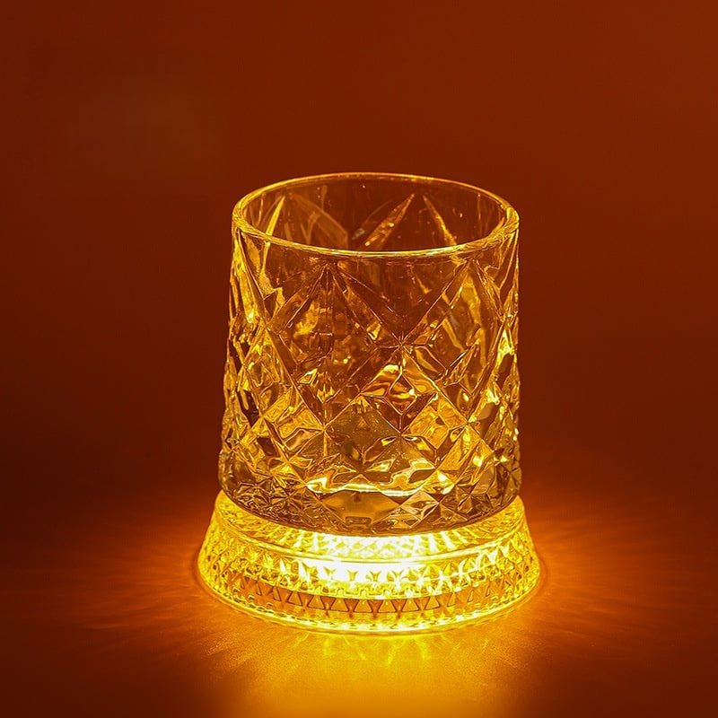 Rotating Crystal Whiskey Tumbler Glass