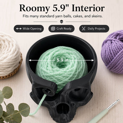 ⭐Up to 50% OFF – 2026 Sale💀Skull Head Bone Crochet Yarn Bowl Holder