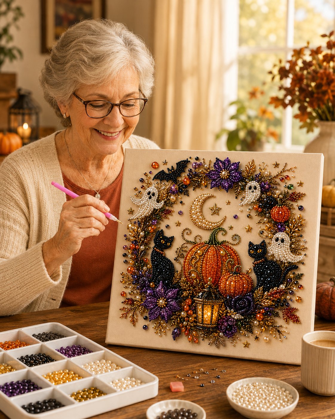 Lumiivia Halloween Pearl Art DIY Kit - 6 Spooky-Cute Designs