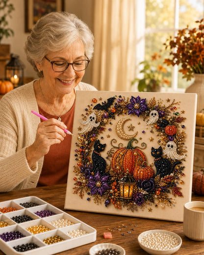 Lumiivia Halloween Pearl Art DIY Kit - 6 Spooky-Cute Designs