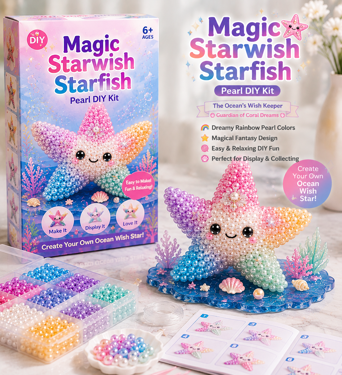 Lumiivia Magical Ocean Friends Pearl DIY Kit - 12 Designs to Create & Collect