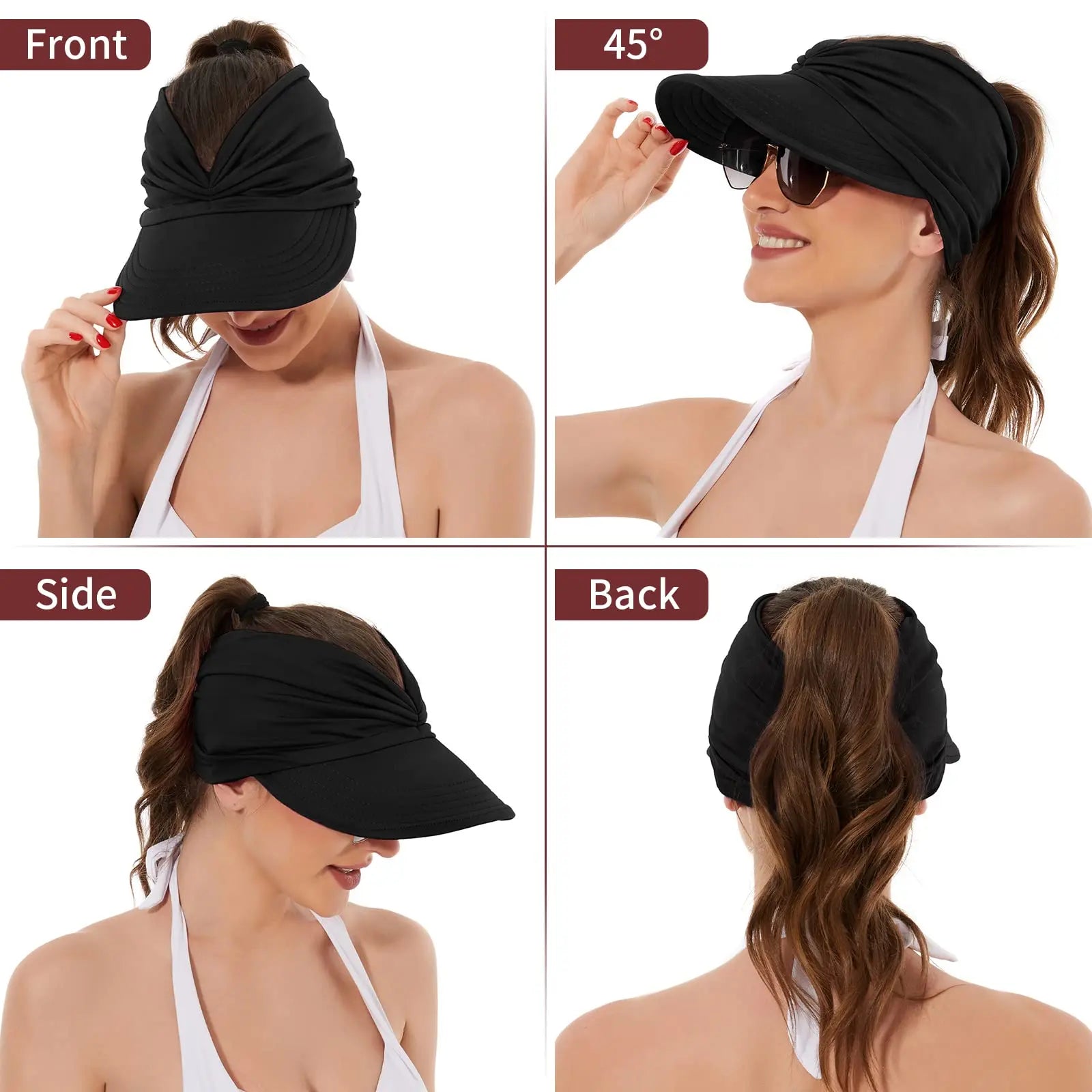 Women's UPF 50+ UV Protection Sun Visor Hat for Cool Summer Outdoor Activities