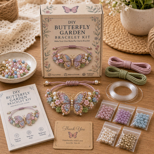 🔥50% Off Last Day - -🦋🌼Enchanted Garden Charm Bracelet DIY Kit Series✨🐝🐞
