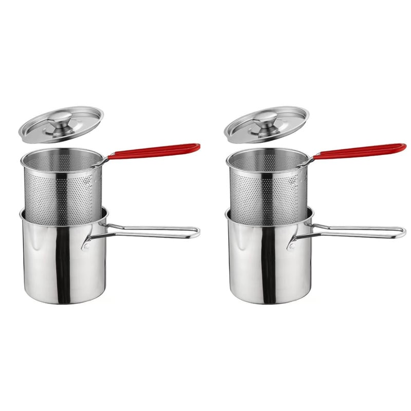 Stainless Steel Deep Fryer Pot with Removable Basket