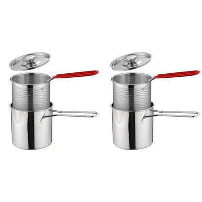 Stainless Steel Deep Fryer Pot with Removable Basket