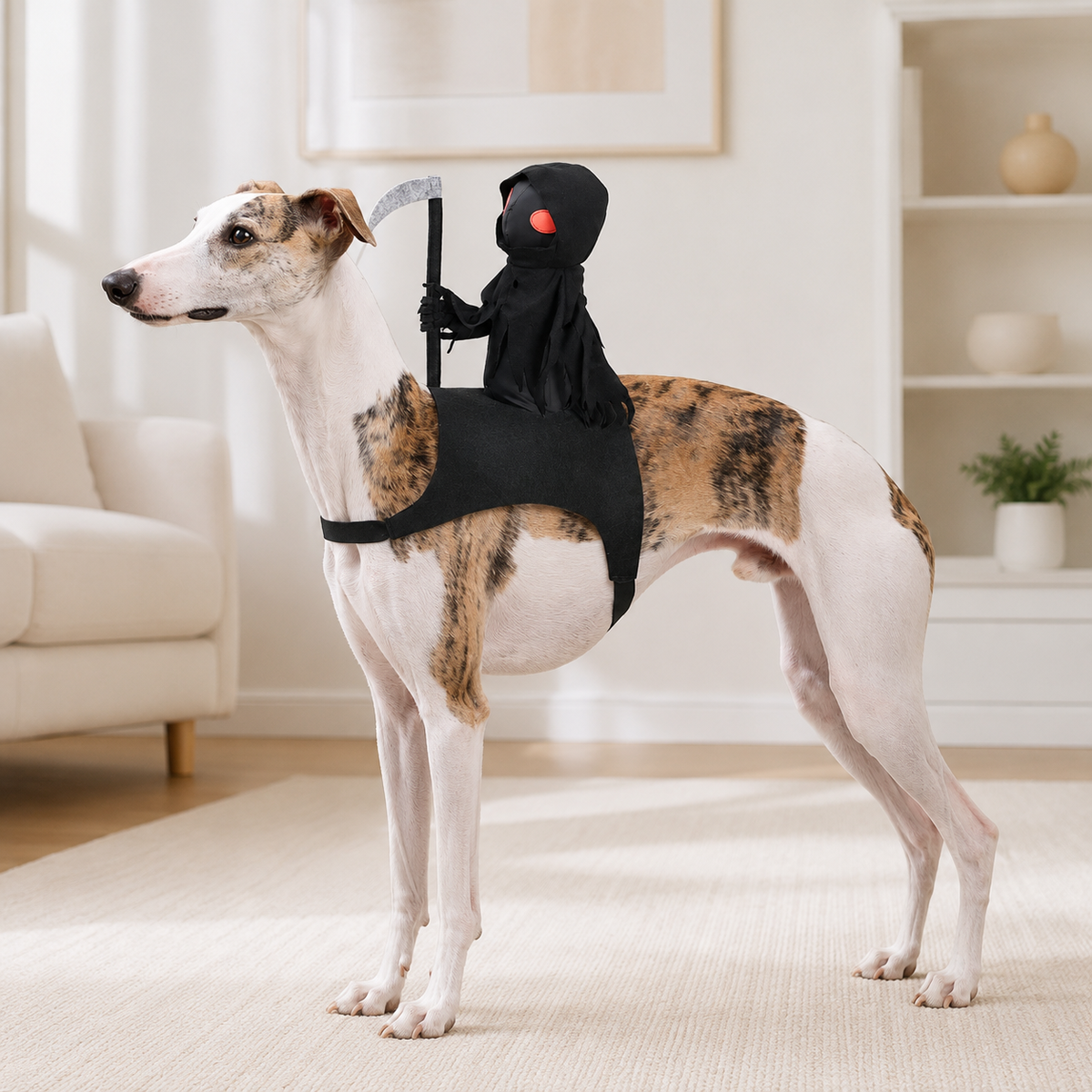 Dark Harvest Knight Transformation Pet Costume - One Tiny Rider. A Whole Lot of Howls.