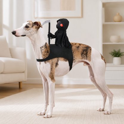 Dark Harvest Knight Transformation Pet Costume - One Tiny Rider. A Whole Lot of Howls.