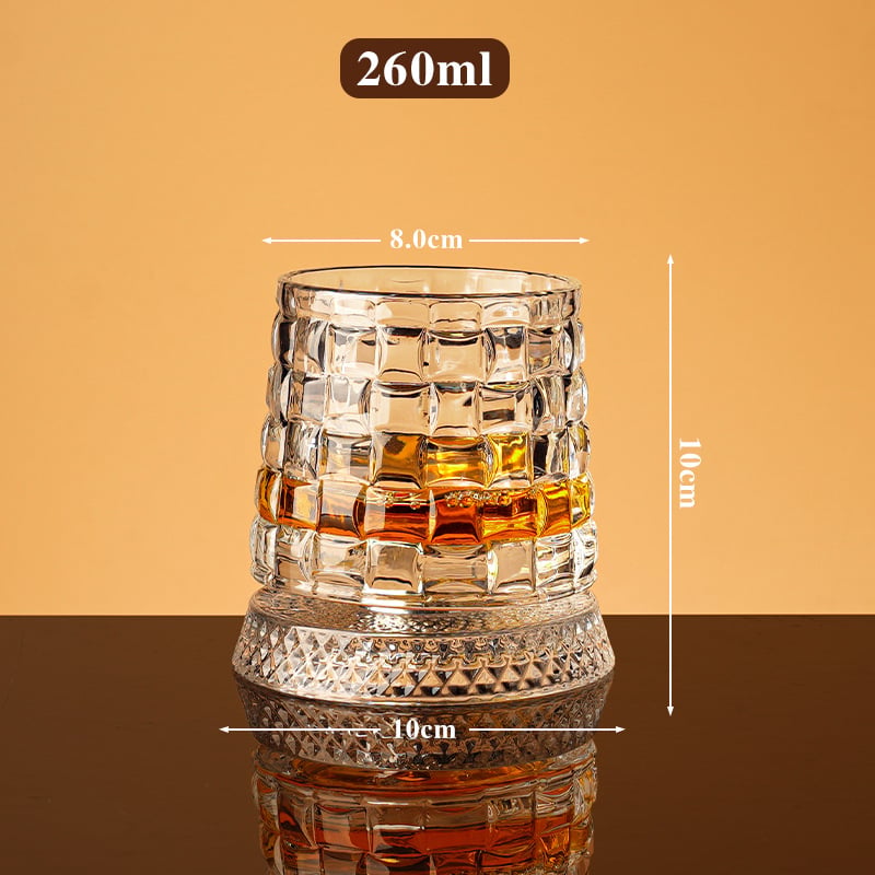 Rotating Crystal Whiskey Tumbler Glass