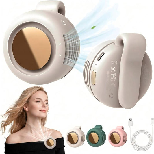 ❄️ Mini Bladeless Clip Fan – Portable 5H Battery, 3 Speeds, 360° Rotation