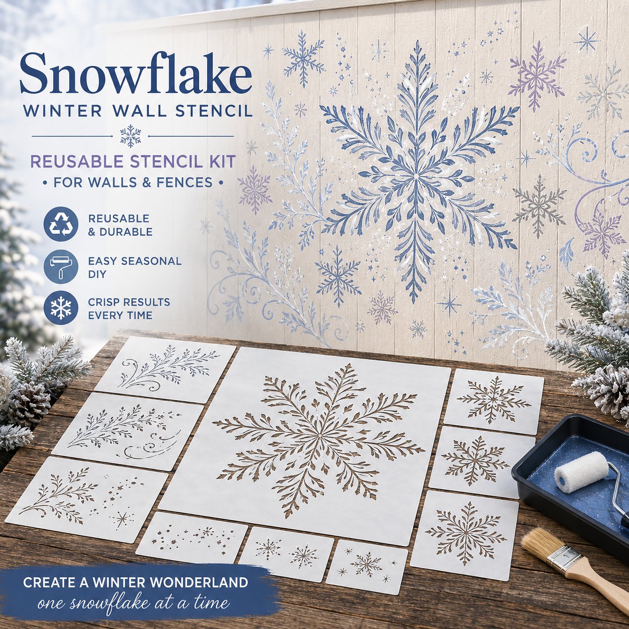 🌿 Garden Wall Stencil™ Collection – ✨ Make Your Walls Look Lively and Unique