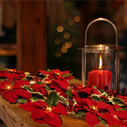 🌺 Velvet Flowers·Holly Berries·Warm Lights