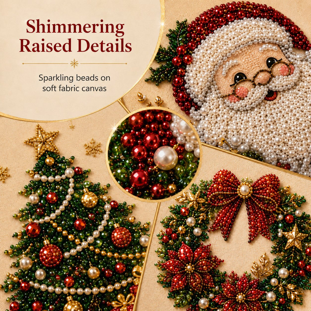 🧘Relaxing & Beginner-Friendly-💎DIY Christmas Pearl Diamond Painting Art Kit With Frame（7.87in*7.87in)