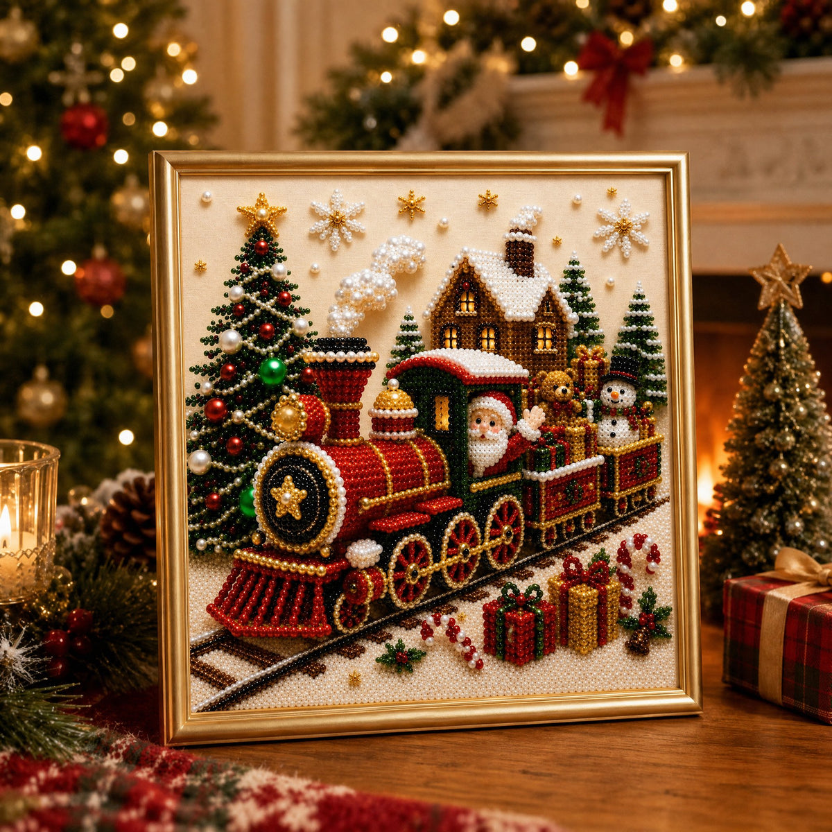 🧘Relaxing & Beginner-Friendly-🎄🎅 Premium 3D Pearl Christmas Wall Art Kit