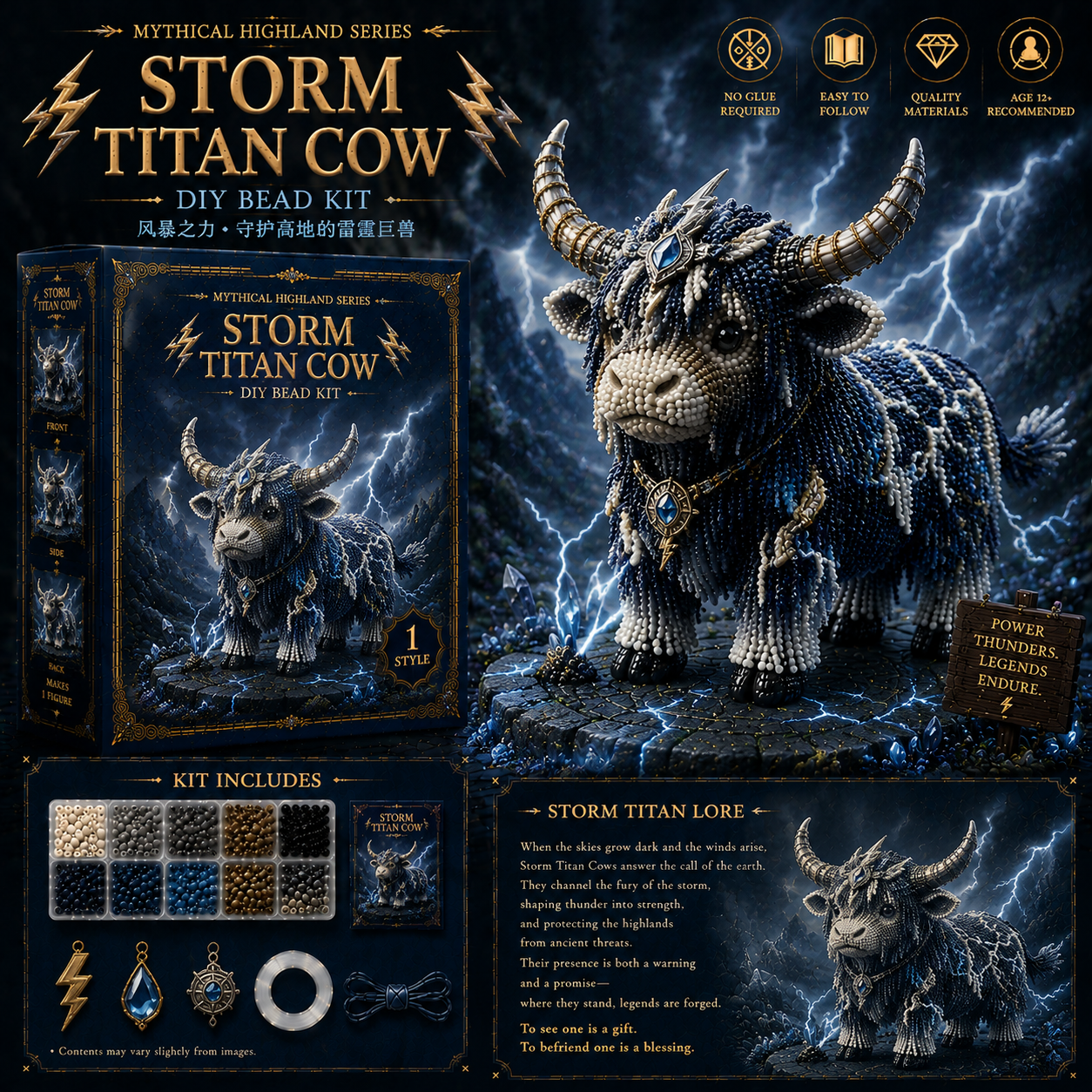 🔥 Mythical Highland 3D Beaded Animal DIY Kit Collection