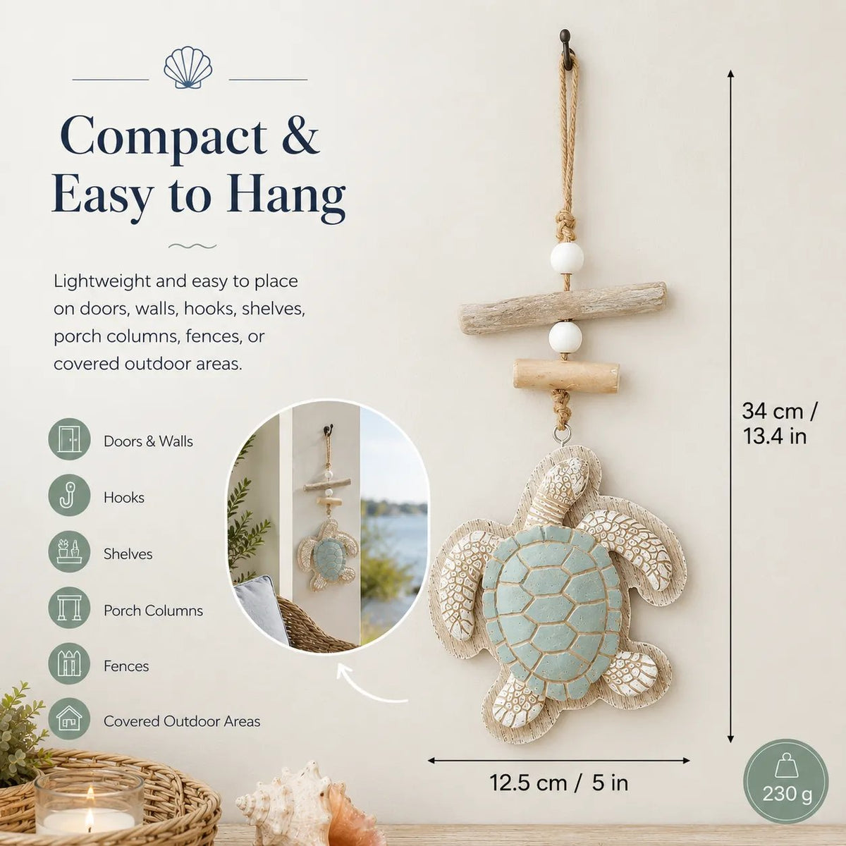 ⭐2026 USA Sale: Up to 50% OFF-🌊 Lighted Coastal Sea Turtle Wall Decor with Remote