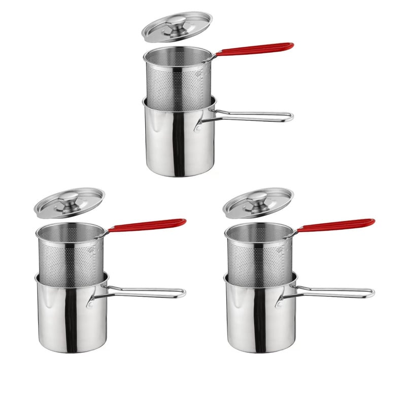 Stainless Steel Deep Fryer Pot with Removable Basket