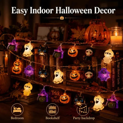 🎃USB-Powered Pumpkin LED String Lights – Cozy Halloween & Fall Decor! 🍂✨