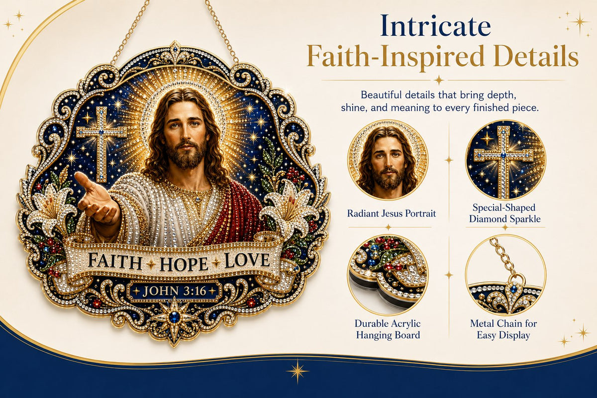 🔥LAST DAY 49% OFF - ✝️✨Jesus Diamond Art Hanging Ornament Kit