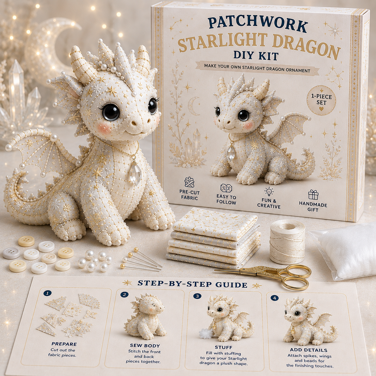 DIY Patchwork Dragon Kit – Craft Your Own Magical Collectible Dragon Plush🔥Last 4 hours🔥🎁For Your Family❤
