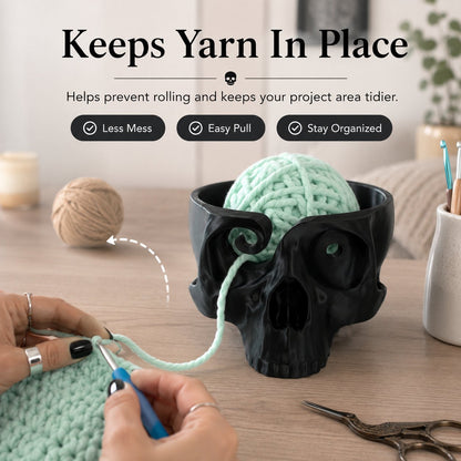 ⭐Up to 50% OFF – 2026 Sale💀Skull Head Bone Crochet Yarn Bowl Holder