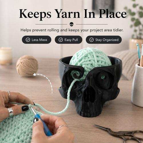 ⭐Up to 50% OFF – 2026 Sale💀Skull Head Bone Crochet Yarn Bowl Holder
