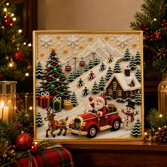 🧘Relaxing & Beginner-Friendly-🎄🎅 Premium 3D Pearl Christmas Wall Art Kit
