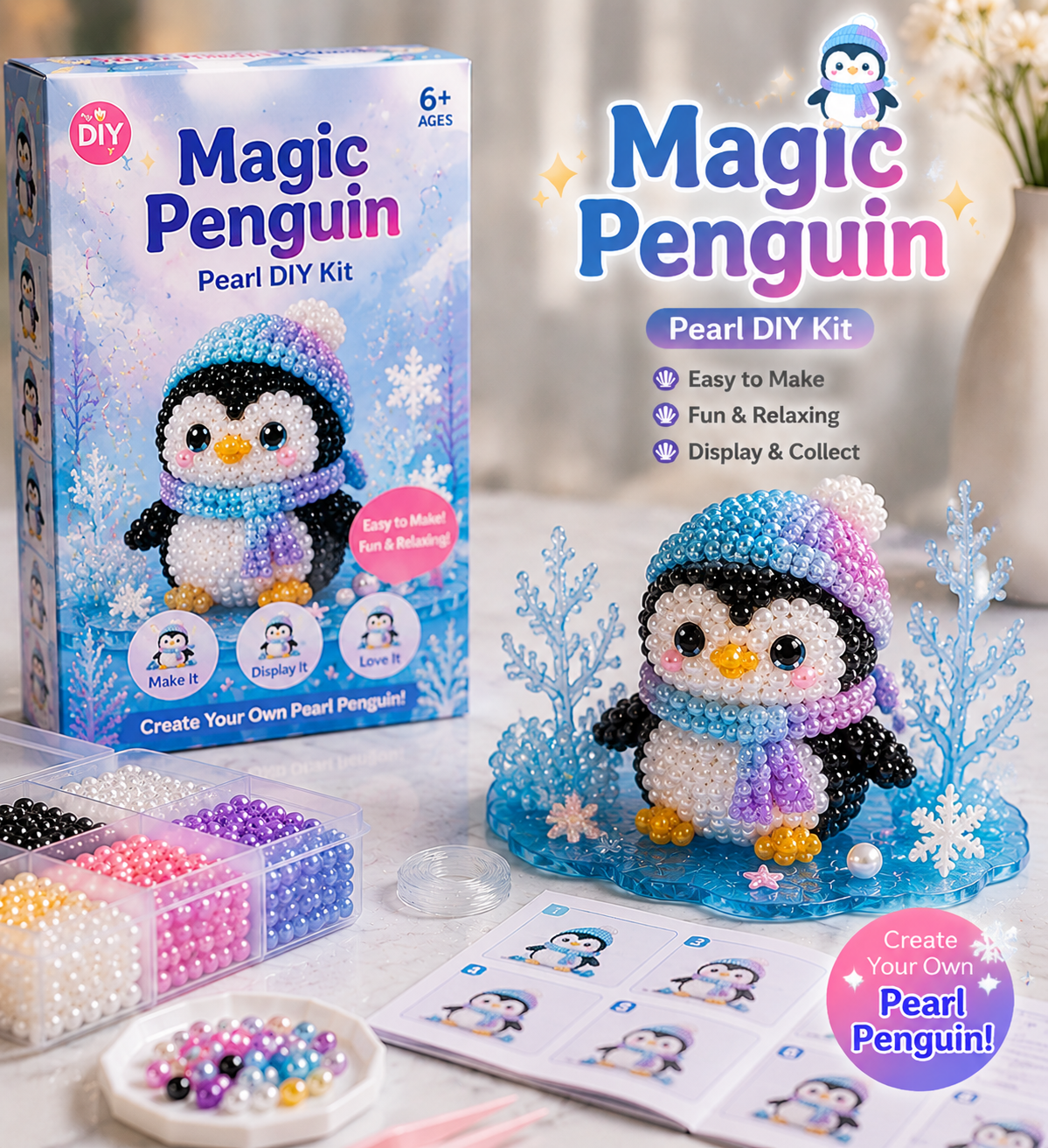 Lumiivia Magical Ocean Friends Pearl DIY Kit - 12 Designs to Create & Collect