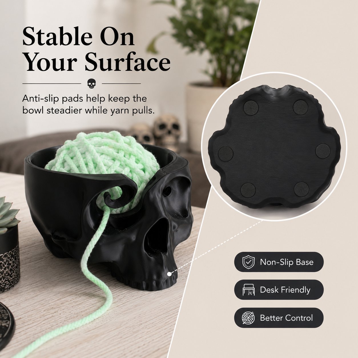 ⭐Up to 50% OFF – 2026 Sale💀Skull Head Bone Crochet Yarn Bowl Holder