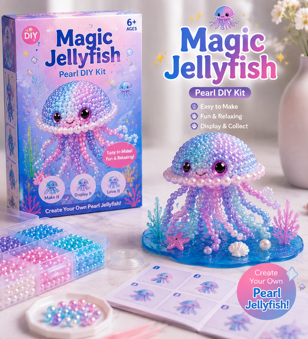 Lumiivia Magical Ocean Friends Pearl DIY Kit - 12 Designs to Create & Collect