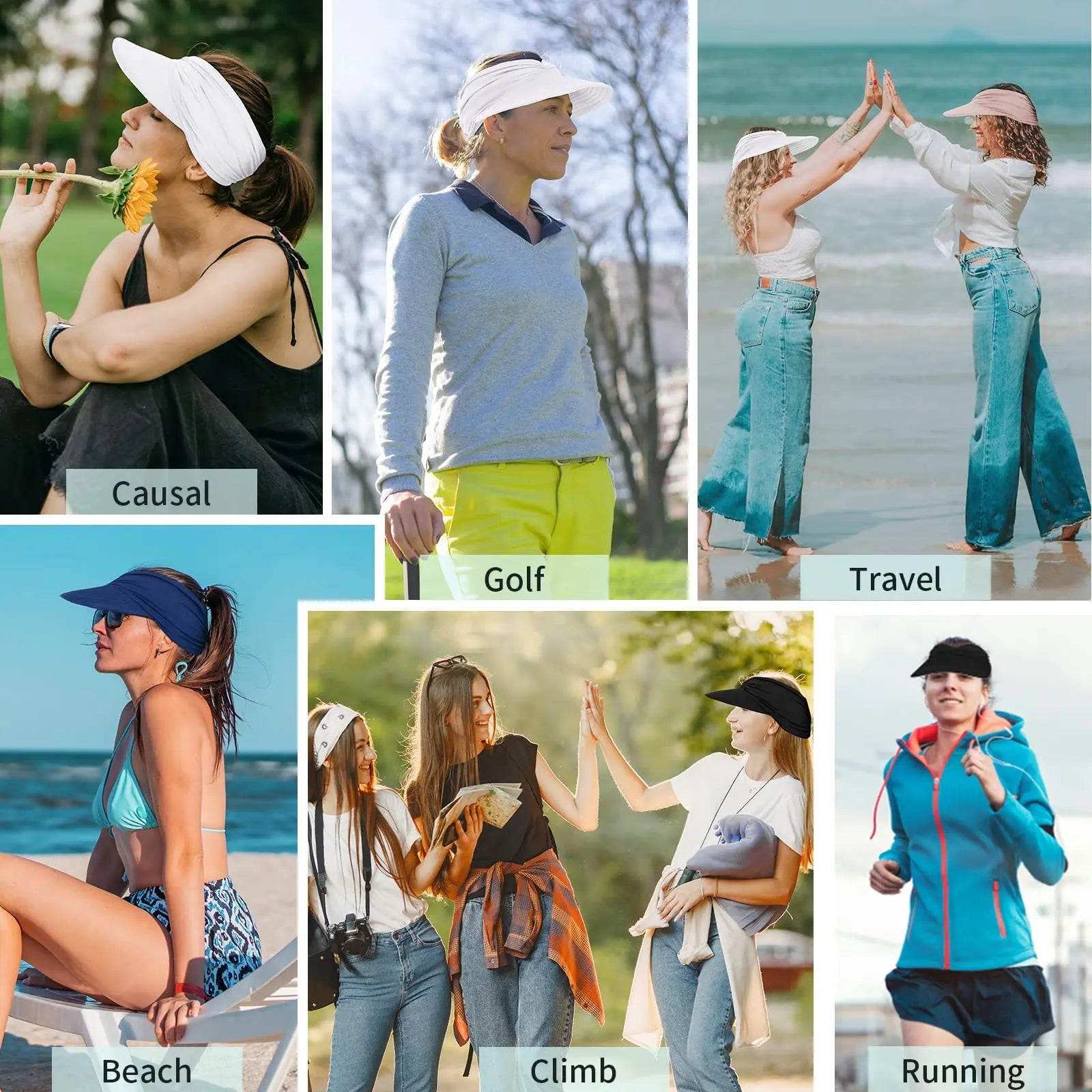 Women's UPF 50+ UV Protection Sun Visor Hat for Cool Summer Outdoor Activities