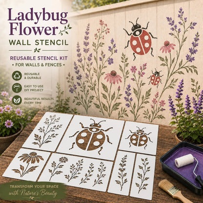 🌿 Garden Wall Stencil™ Collection – ✨ Make Your Walls Look Lively and Unique